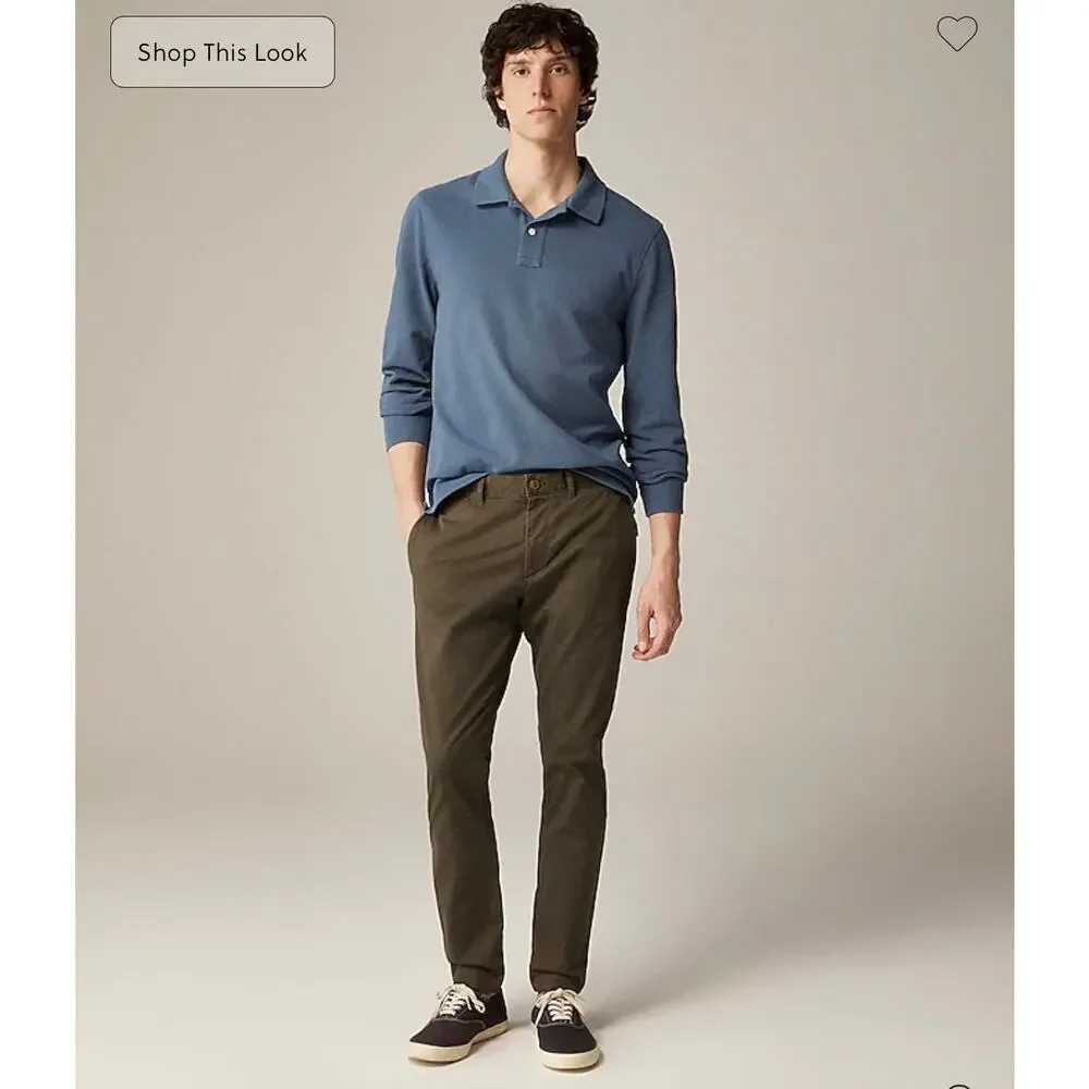 J. Crew 250 skinny-fit pant in stretch chino Catskill Green size 31/32